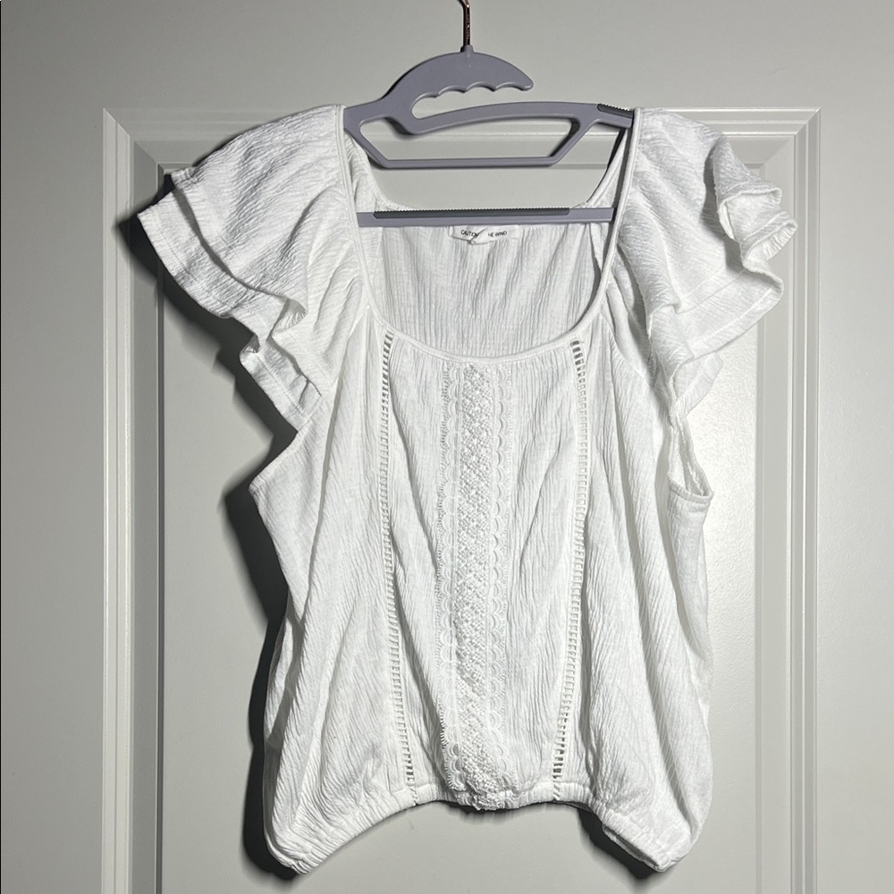 Caution To The Wind Ivory Knit Top